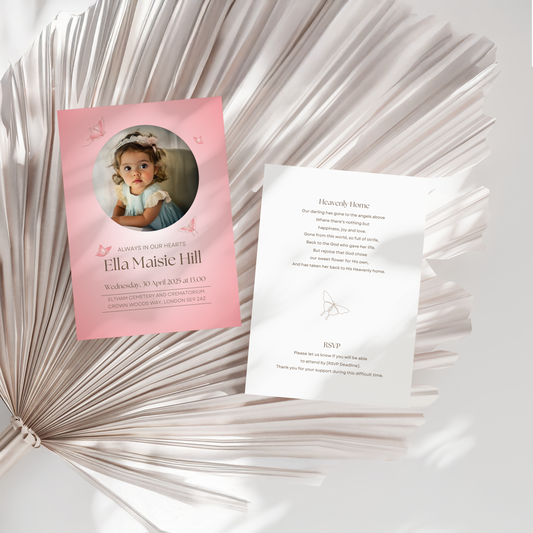 Custom Celebration of Life Invitations | Pack of 10 PNK6
