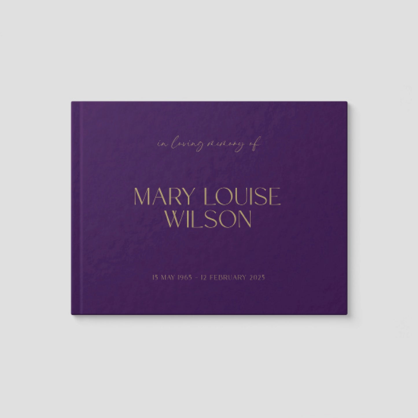 Minimalist Purple Condolence Book - Elegant Memorial Guestbook