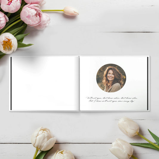 Personalised Beige Condolence Book – Timeless Memorial Guestbook