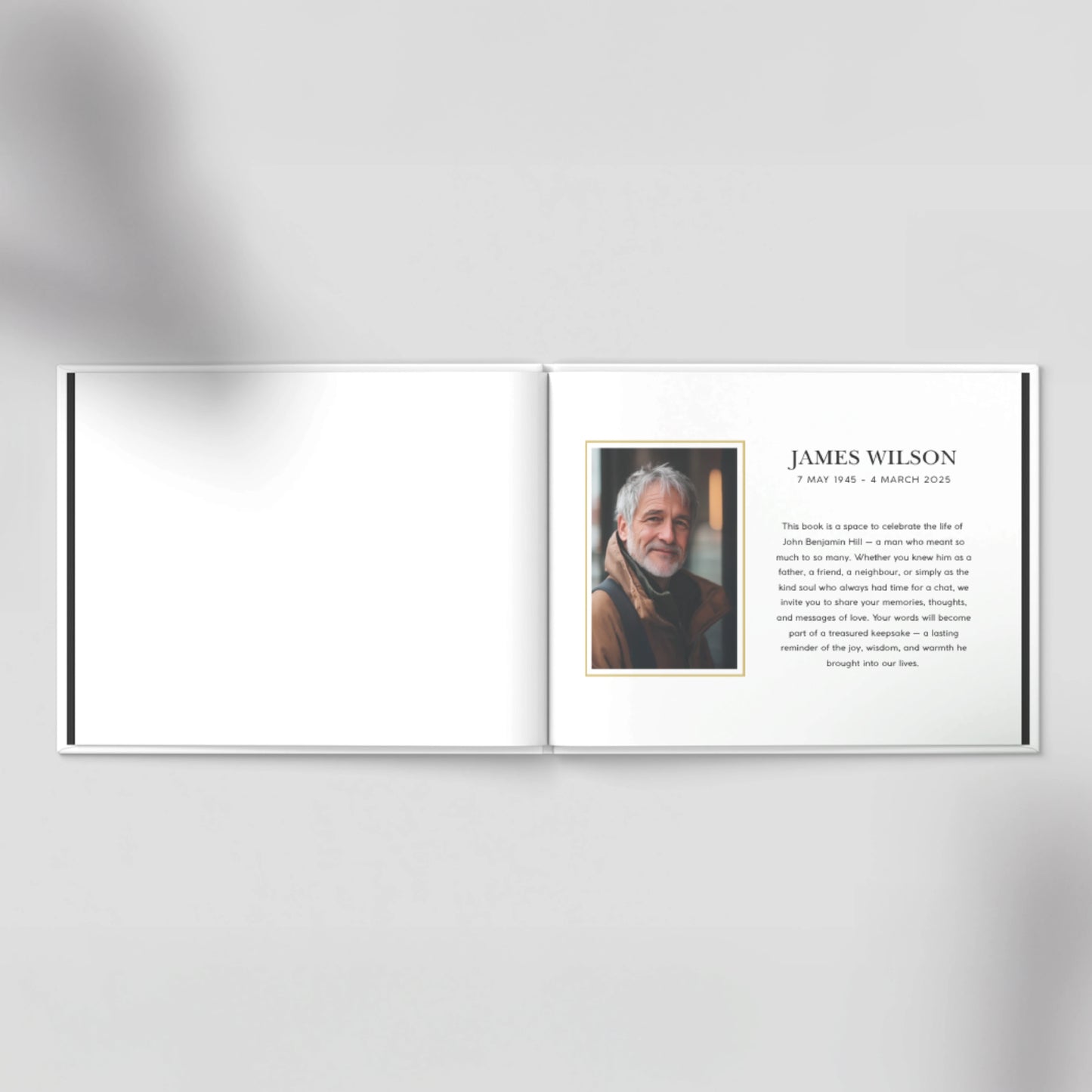 Personalised Dark Green Condolence Book – Classic Memorial Guestbook