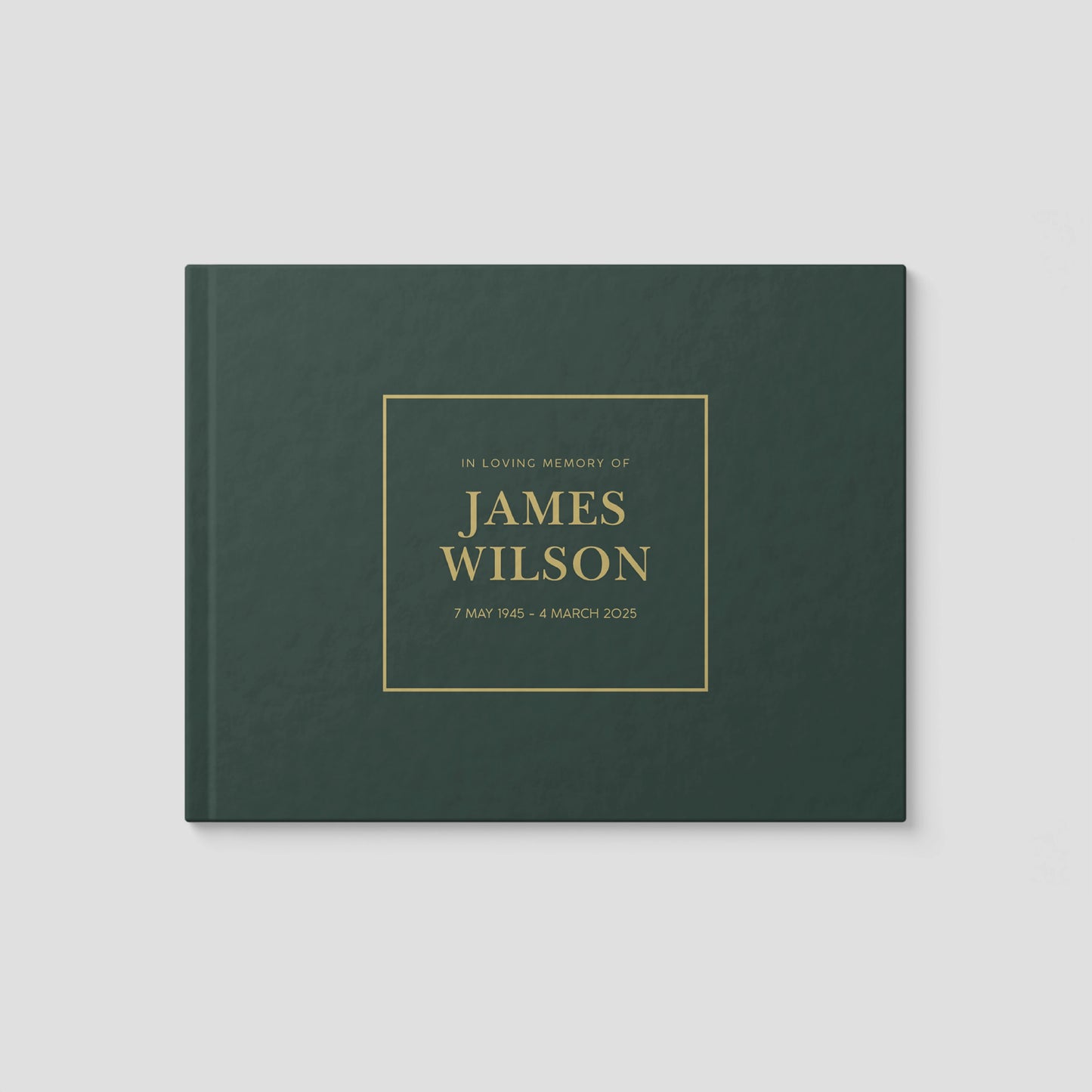 Personalised Dark Green Condolence Book – Classic Memorial Guestbook