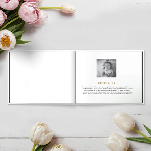 Personalised Condolence Book with Butterflies & Florals – Tribute for a Beloved Child