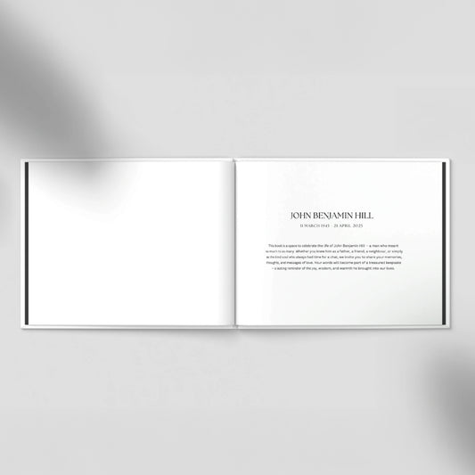 Personalised Navy Condolence Book – Classic Memorial Guestbook