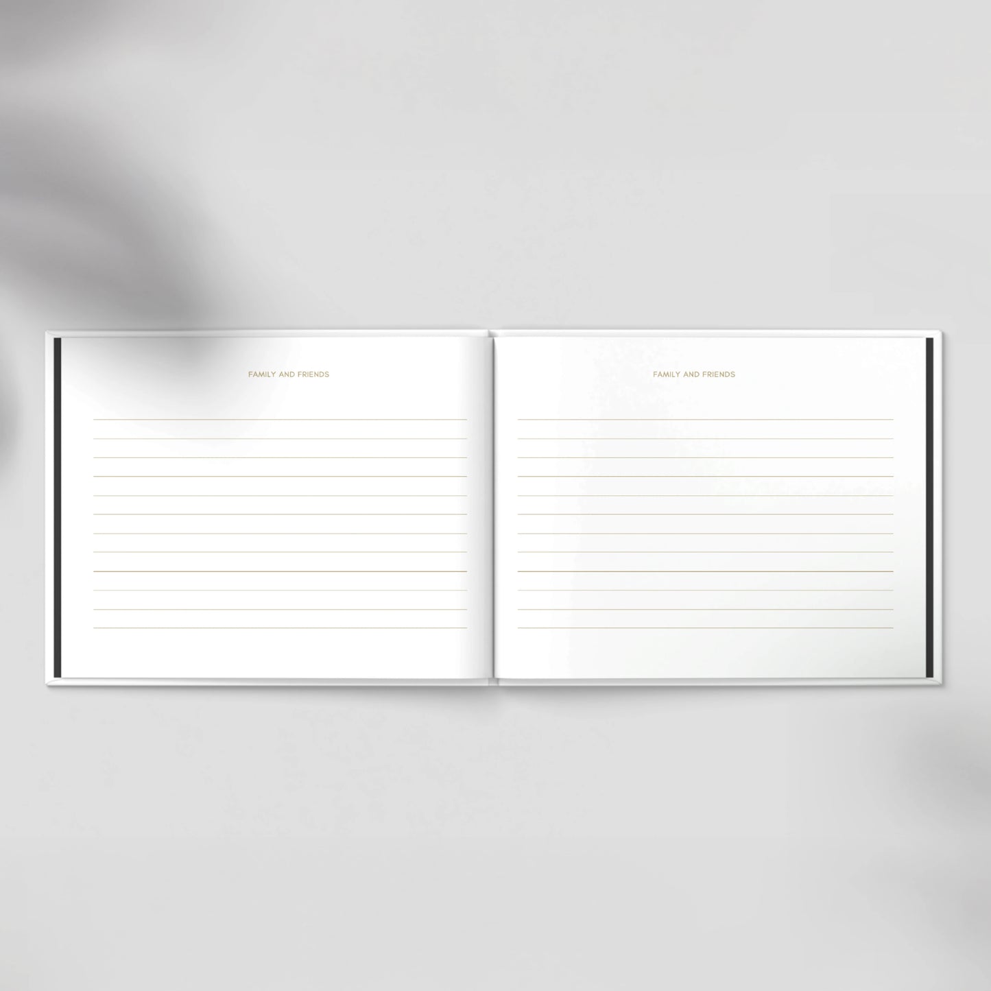 Personalised White Condolence Book with Floral & Butterfly Accents – Minimalist Memorial Guestbook