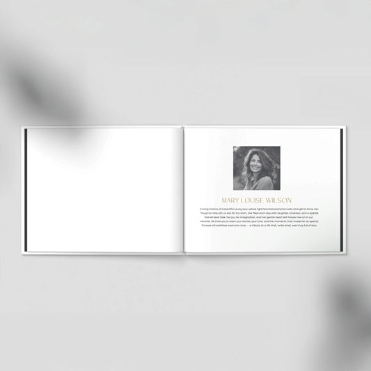 Minimalist Purple Condolence Book - Elegant Memorial Guestbook