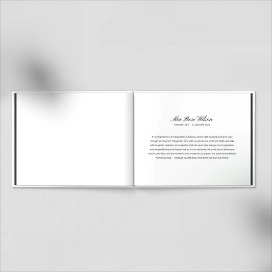 Personalised Cosmos Blue Condolence Book - Memorial Guestbook