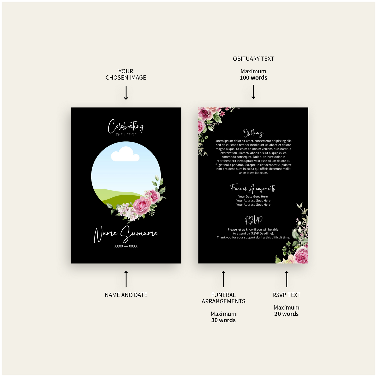 Pack of 10 Invitations BLK2