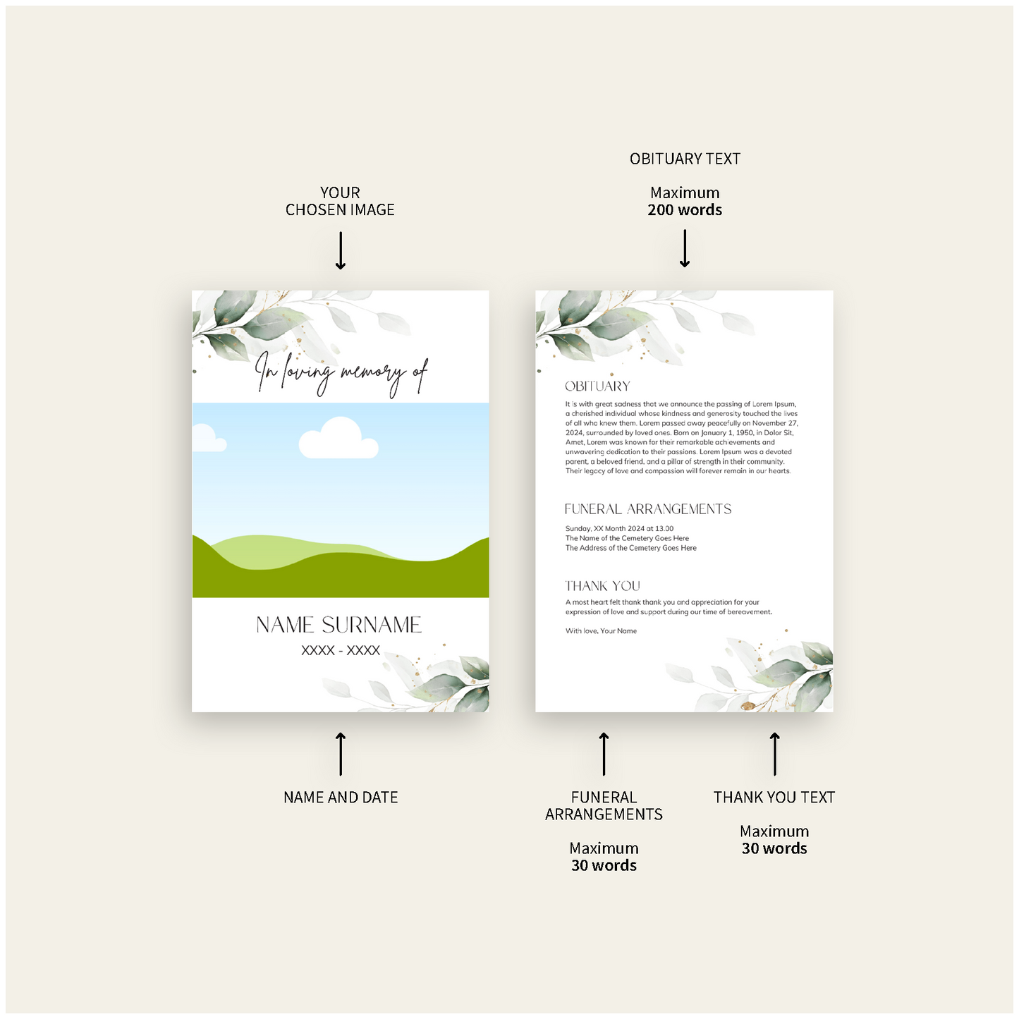 Pack of 10 Invitations WHT7