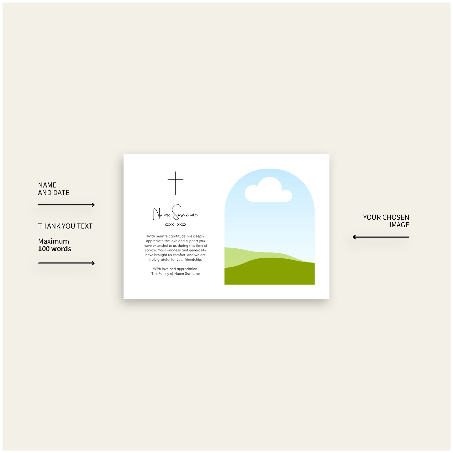 Pack of 10 Thank You Cards WHT9