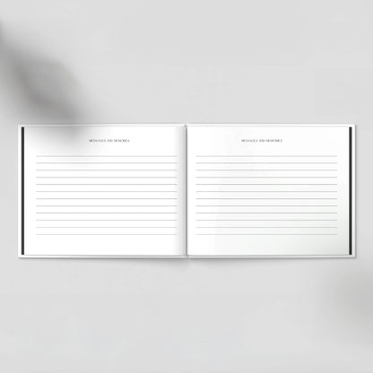 Personalised Black Condolence Book – Minimalist Memorial Guestbook