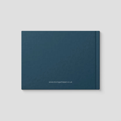 Personalised Cosmos Blue Condolence Book - Memorial Guestbook