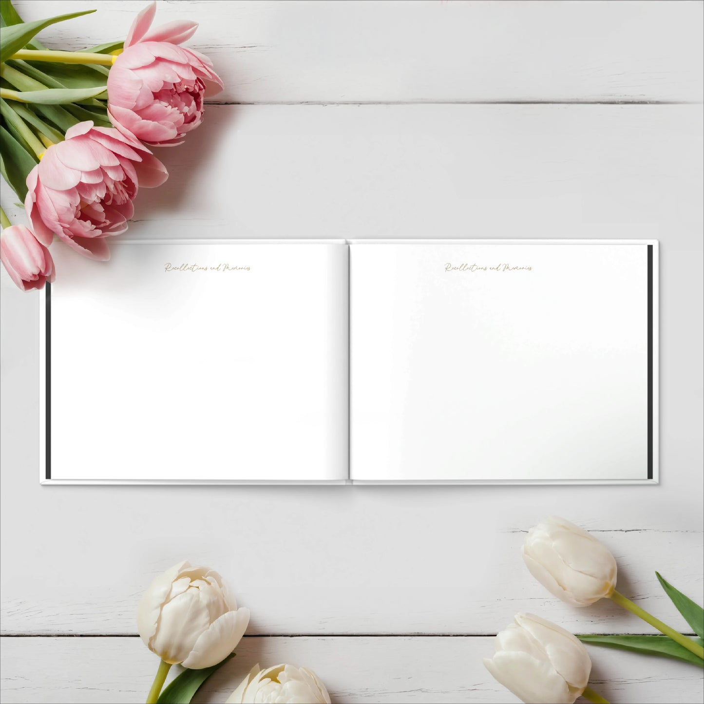 Personalised White Condolence Book – Simple & Elegant Memorial Guestbook