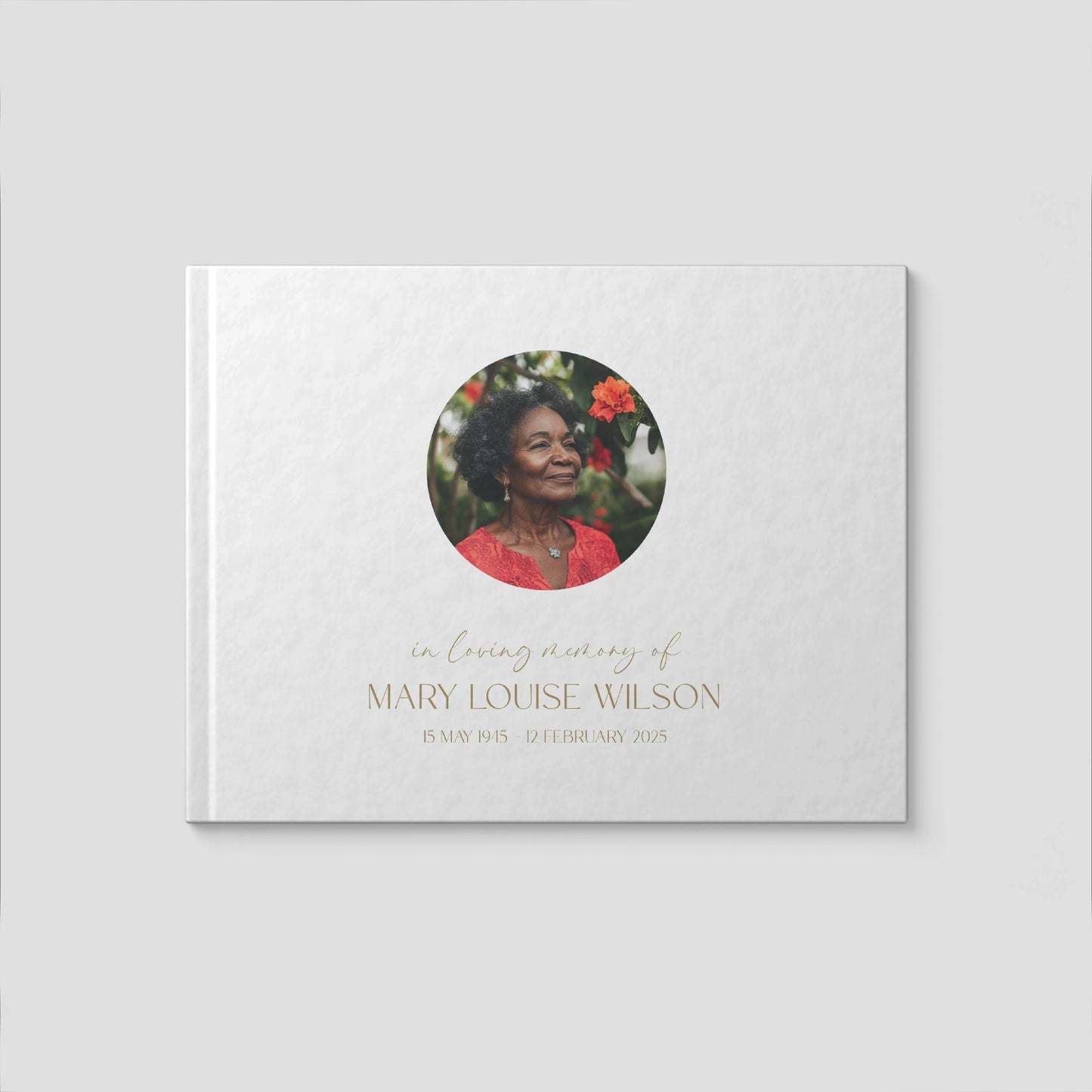 Personalised White Condolence Book – Simple & Elegant Memorial Guestbook