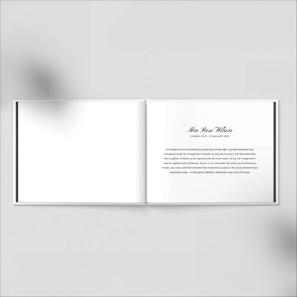 Personalised Cosmos Blue Condolence Book - Memorial Guestbook