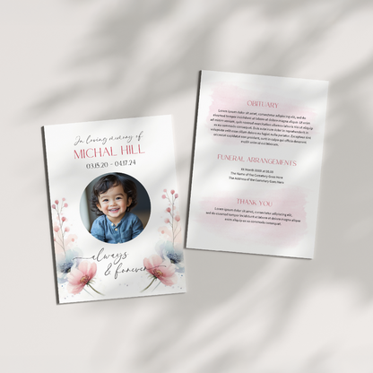 Custom Funeral Invitation | Pack of 10 WHT5