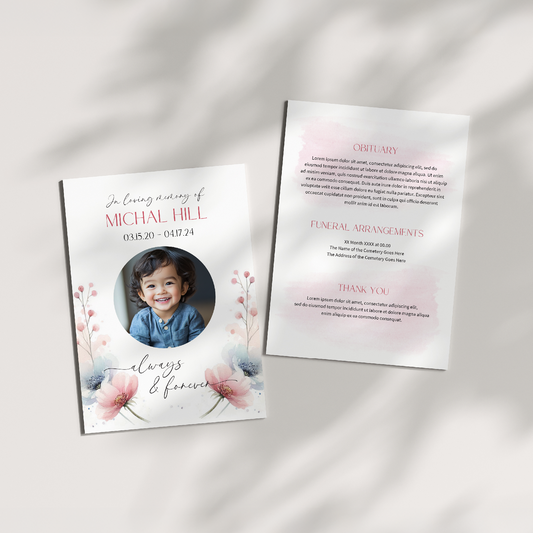 Custom Funeral Invitation | Pack of 10 WHT5