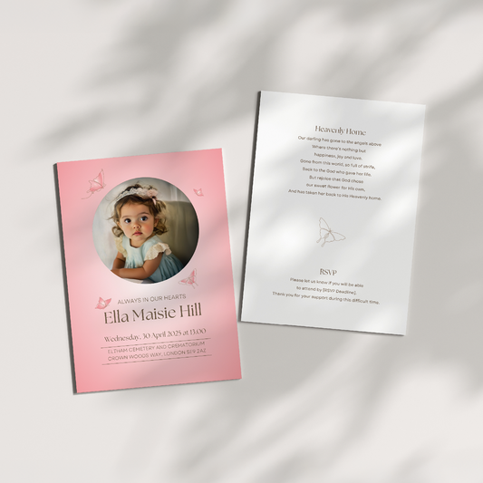 Custom Celebration of Life Invitations | Pack of 10 PNK6