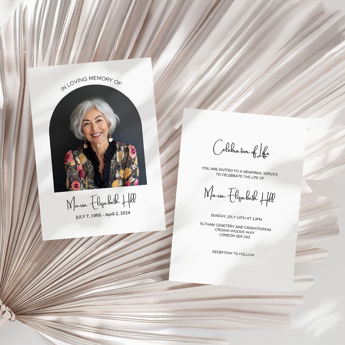 Custom Celebration of Life Invitations | Pack of 10 WHT9