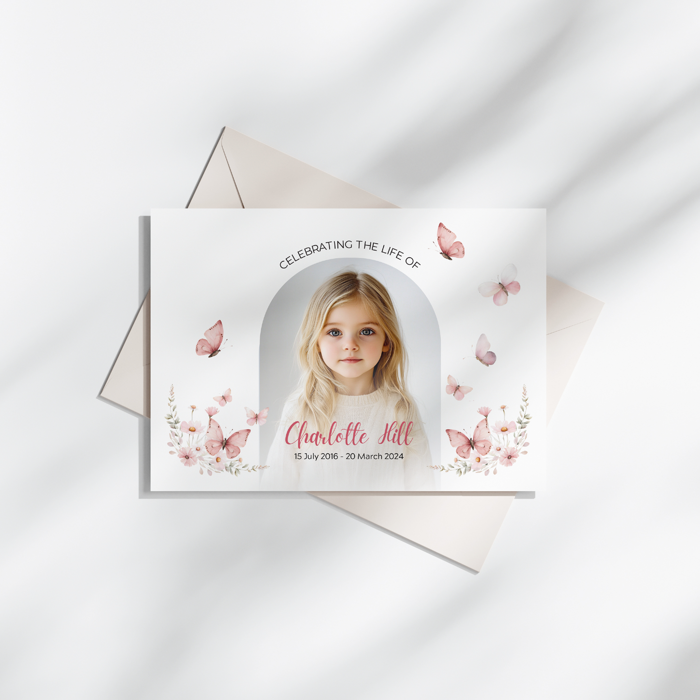 Custom Child Funeral Invitations | Pack of 10 WHT10