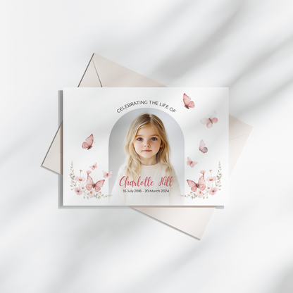Custom Child Funeral Invitations | Pack of 10 WHT10