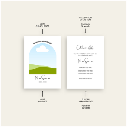 Custom Celebration of Life Invitations | Pack of 10 WHT9