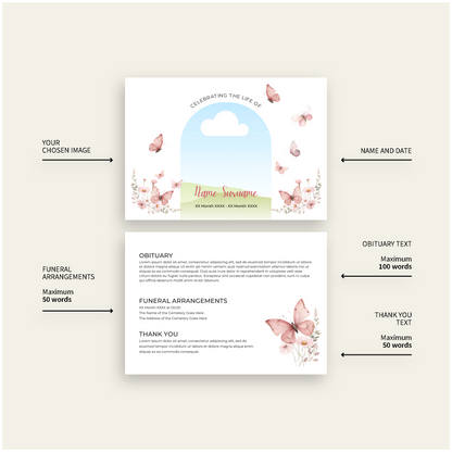 Custom Child Funeral Invitations | Pack of 10 WHT10