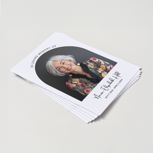 Custom Funeral Order of Service | Single-Fold Brochure WHT9