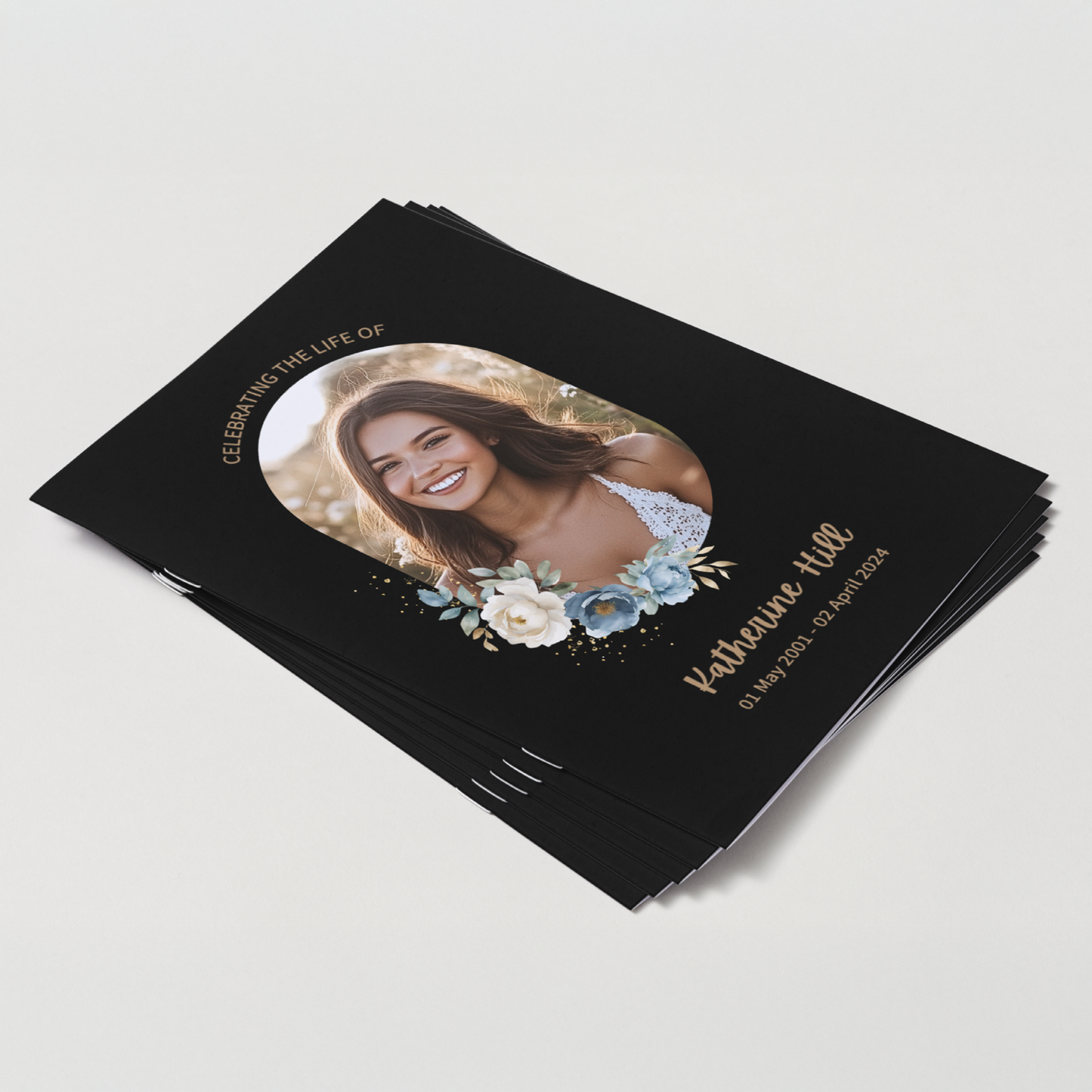 Custom Funeral Order of Service | Single-Fold Brochure BLK1