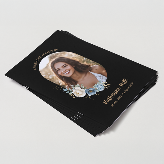 Custom Funeral Order of Service | Single-Fold Brochure BLK1