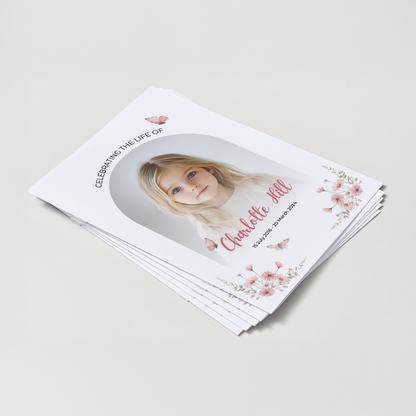 Custom Funeral Order of Service | Single-Fold Brochure WHT10