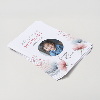 Custom Funeral Order of Service | Single-Fold Brochure WHT5