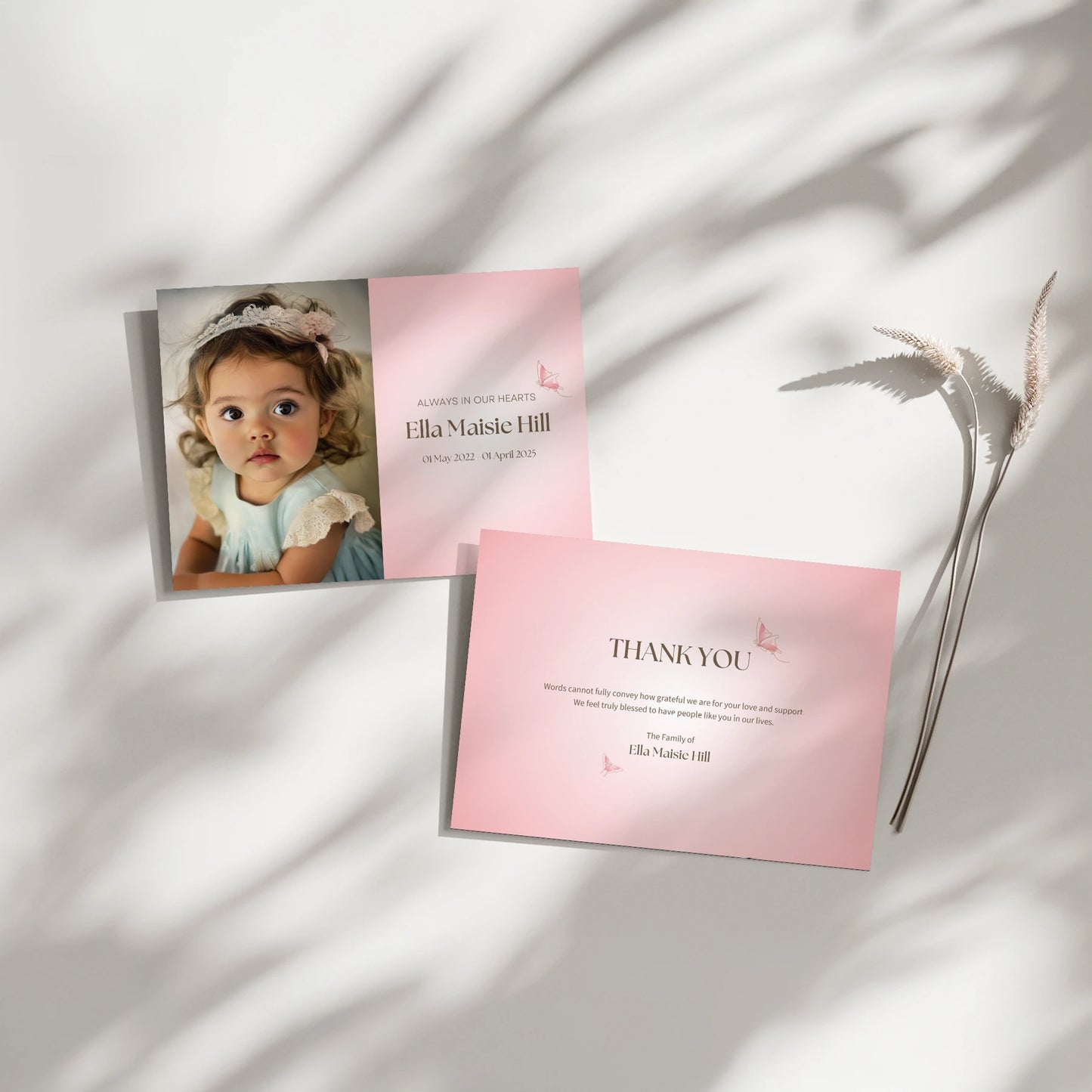 Pack of 10 Thank You Cards PNK6