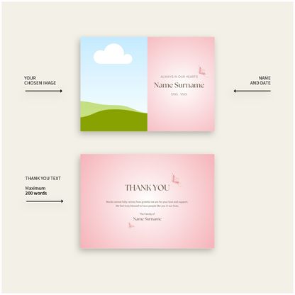 Pack of 10 Thank You Cards PNK6