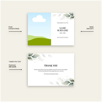 Pack of 10 Thank You Cards WHT8